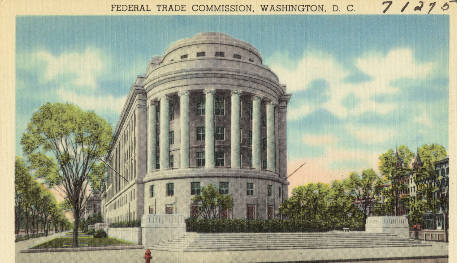 Old postcard of FTC building.